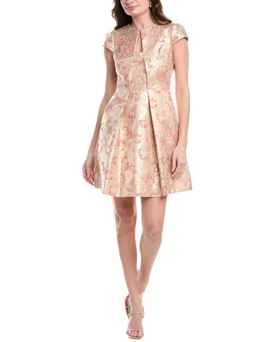 Vince Camuto Jacquard A-line Dress In Metallic