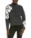 Vince Camuto Jacquard Eyelash Sweater In Multi