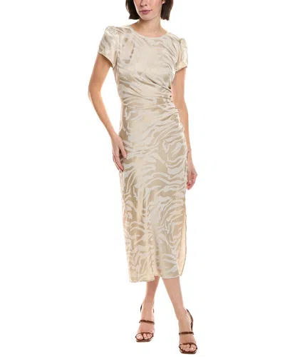 VINCE CAMUTO JACQUARD SATIN MIDI DRESS