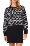 Vince Camuto Jacquard Sweater In Black