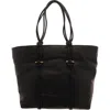 Vince Camuto Jaiyo Womens Pebbled Leather Tote Handbag In Black
