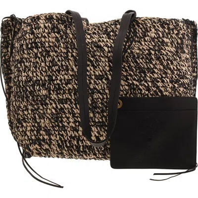 Vince Camuto Jamee Womens Lace-up Woven Tote Handbag In Multi