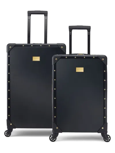 Vince Camuto Jania 2-piece Studded Luggage Set In Black
