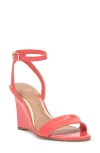 Vince Camuto Jefany Ankle Strap Wedge Sandal In Peach Pop