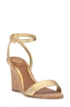 Vince Camuto Jefany Ankle Strap Wedge Sandal In True Gold