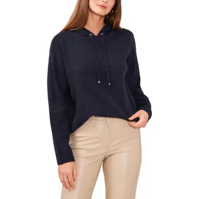 Vince Camuto Jersey Knit Hooded Sweater In Blue
