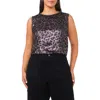 Vince Camuto Plus Size Printed Crewneck Blouse In Animal Print