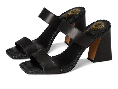 Vince Camuto Kaden Stitched Block Heel Mule Sandals In Black