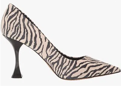 Vince Camuto Kamerna-3 Zebra Heeled Pump In Cotton White In Beige