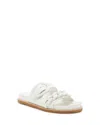 Vince Camuto Kenendys Womens Leather Slip On Slide Sandals In White