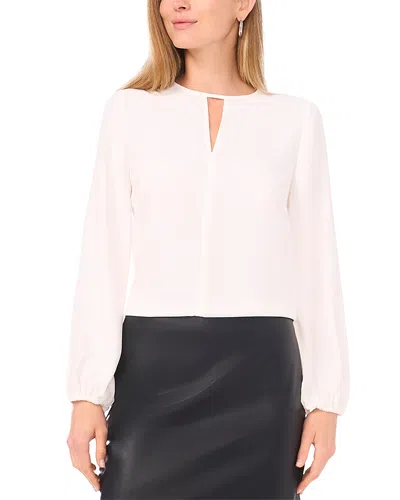 Vince Camuto Keyhole Cutout Top In White