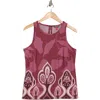 Vince Camuto Keyhole Split Back Tank In Rose Melody