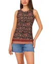 Vince Camuto Sleeveless Keyhole Tank In Multi