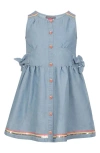 VINCE CAMUTO VINCE CAMUTO KIDS' BUTTON CHAMBRAY DRESS
