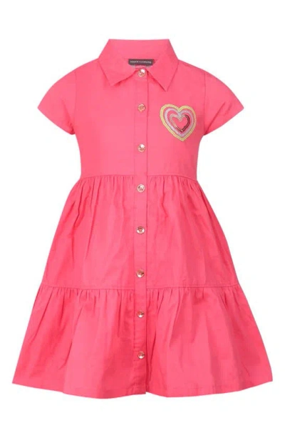 Vince Camuto Kids' Short Sleeve Shirtdress In Pink