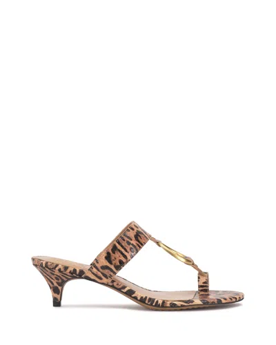 Vince Camuto Kimena O-ring Kitten Heel Sandal In Animal Print