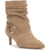 Vince Camuto Kirpa Slouch Embellished Mid-heel Dress Booties In Brown