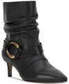 Vince Camuto Kirpa Slouch Embellished Mid-heel Dress Booties In Black