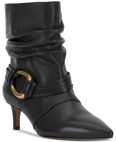 Vince Camuto Kirpa Slouch Embellished Mid-heel Dress Booties In Black