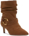 Vince Camuto Kirpa Slouch Embellished Mid-heel Dress Booties In Brown