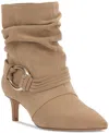 Vince Camuto Kirpa Slouch Embellished Mid-heel Dress Booties In Brown