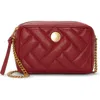 Vince Camuto Kisho Quilted Leather Crossbody Bag In Red