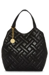 Vince Camuto Kisho Quilted Leather Shoulder Bag In Black