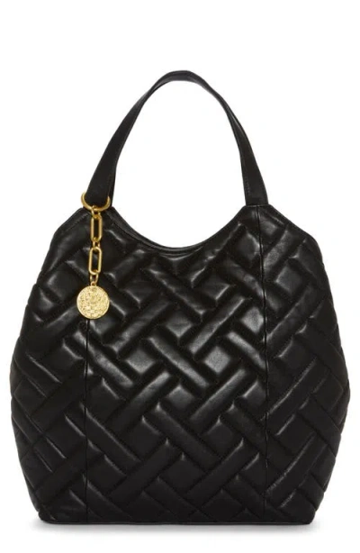 Vince Camuto Kisho Quilted Leather Shoulder Bag In Black