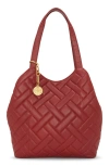 Vince Camuto Kisho Quilted Leather Shoulder Bag In Red