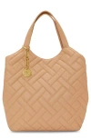 Vince Camuto Kisho Quilted Leather Shoulder Bag In Sandstone
