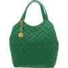Vince Camuto Kisho Womens Quilted Leather Hobo Handbag In Gold