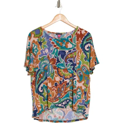 Vince Camuto Knit High/low Top In Multi