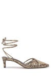 Vince Camuto Kota Ankle-wrap Kitten Heels In Beige