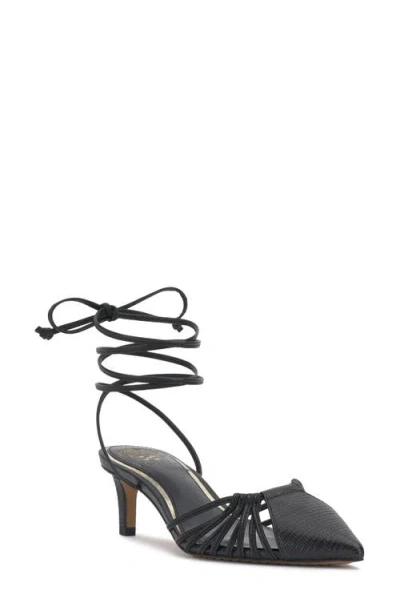 Vince Camuto Kota Ankle Wrap Pointed Toe Pump In Black