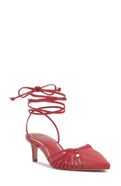 Vince Camuto Kota Ankle Wrap Pointed Toe Pump In Red