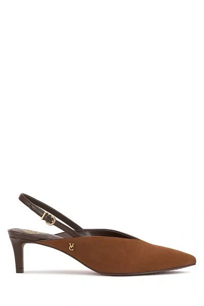 Vince Camuto Kylien Slingback Kitten Heels In Brown