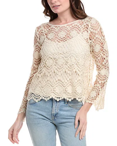 Vince Camuto Lace Blouse In Beige