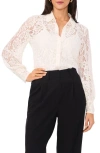 Vince Camuto Women's Lace-overlay Button-down Top In New Ivory