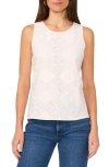 Vince Camuto Jacquard Cotton Blend Keyhole Tank In New Ivory