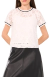 Vince Camuto Lace Crewneck Top In Multi