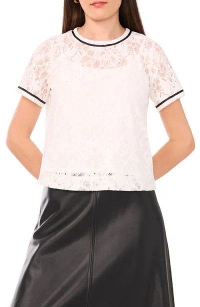 Vince Camuto Lace Crewneck Top In Multi