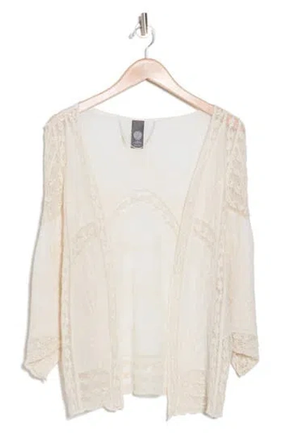 Vince Camuto Lace Embroidered Crop Topper In Neutral