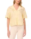 Vince Camuto Relaxed Collat Button Front Blouse In Yellow