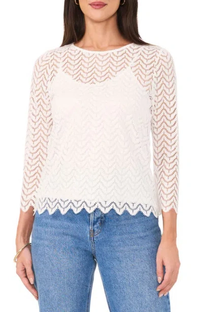 Vince Camuto Lace Top In New Ivory