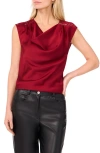 Vince Camuto Lace Trim Cowl Neck Sleeveless Top In Red