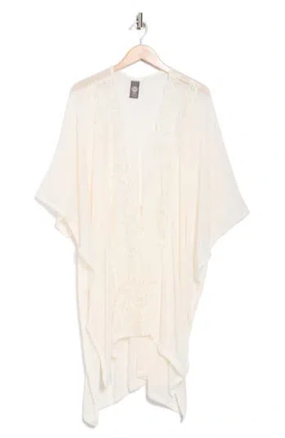 Vince Camuto Lace Trim Duster In White