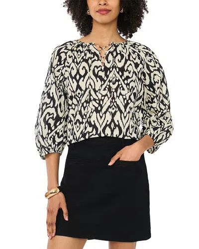 Vince Camuto Lace Up Raglan Top With Neck Ties In Multi
