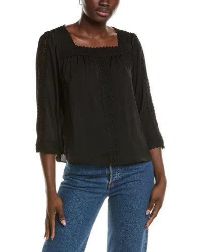 Vince Camuto Lace Yoke Blouse In Black