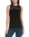 Vince Camuto Lace Yoke Tank In Black