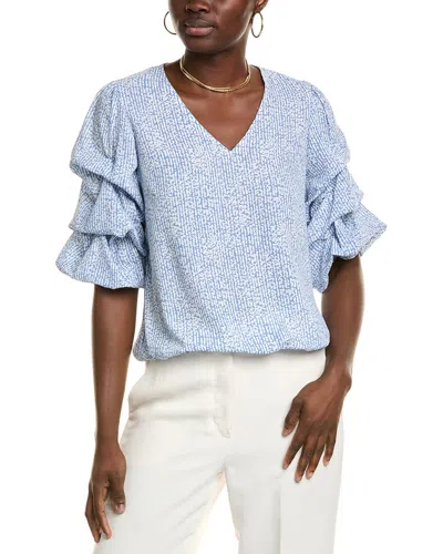 Vince Camuto Lantern Sleeve Top In Blue